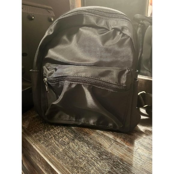 Women Black Polyester Light Weight Small Waterproof Mini Backpack